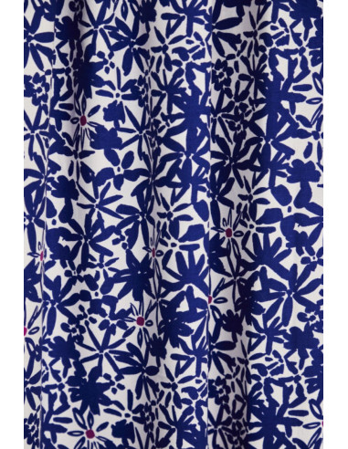 Tejido de crepé de viscosa Flowery - Azul cobalto