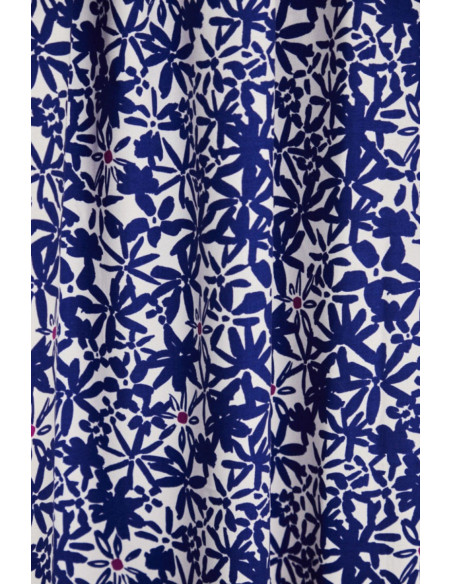 Tejido de crepé de viscosa Flowery - Azul cobalto