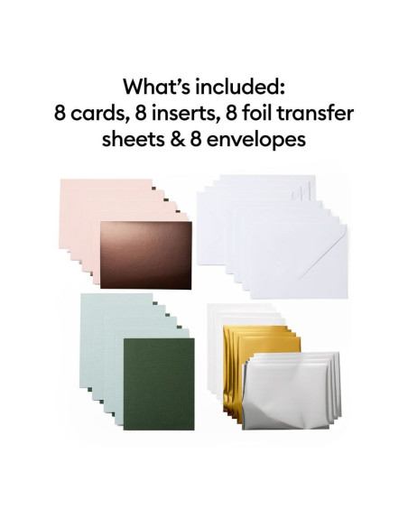 Juego de 8 tarjetas con sobres R20 Foil Forest Grove Cricut