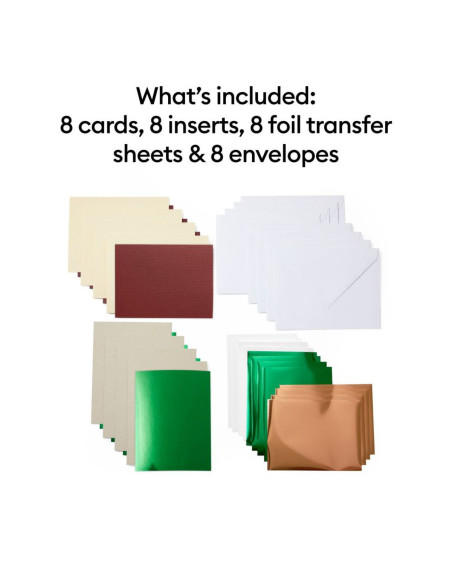 Juego de 8 tarjetas con sobres R20 Foil Cameron Cricut