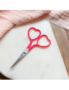 Tijeras de bordar corazón 9 cm - Lise Tailor - Rosa fluorescente