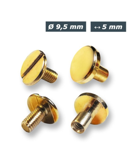 25 juegos de tornillos chicago 9,5 mm x 5 mm - Oro