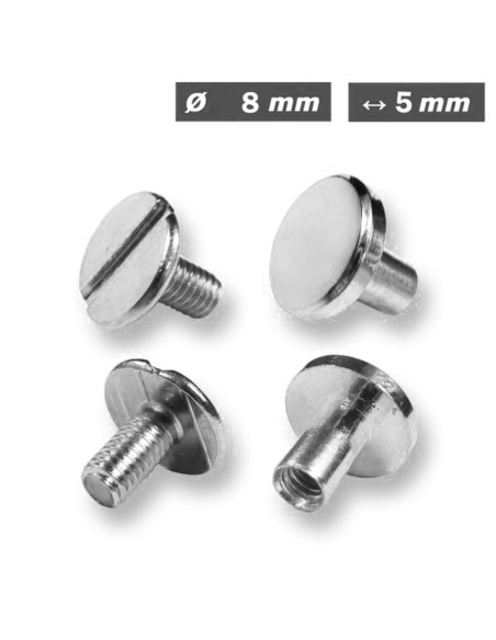 25 juegos de tornillos chicago 8 mm x 5 mm - Plata