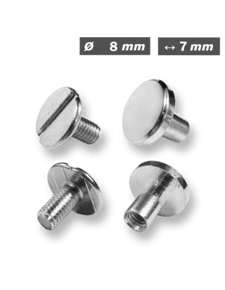 25 juegos de tornillos chicago 8 mm x 7 mm - Plata