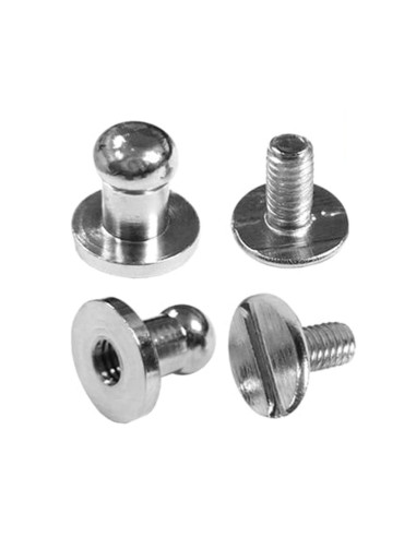 4 juegos de botones de cuello de tornillo - Plata
