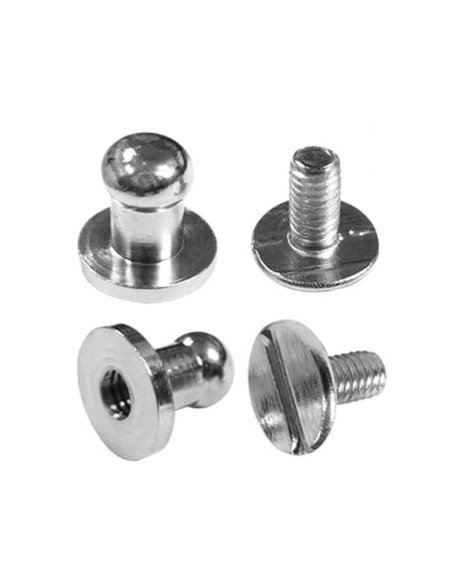 4 juegos de botones de cuello de tornillo - Plata
