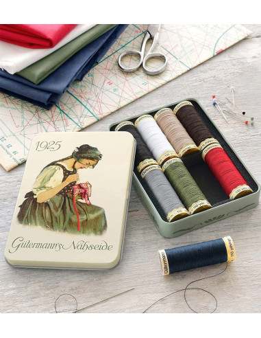 Estuche de 8 hilos de coser de poliéster Nostalgie 1925 Gütermann