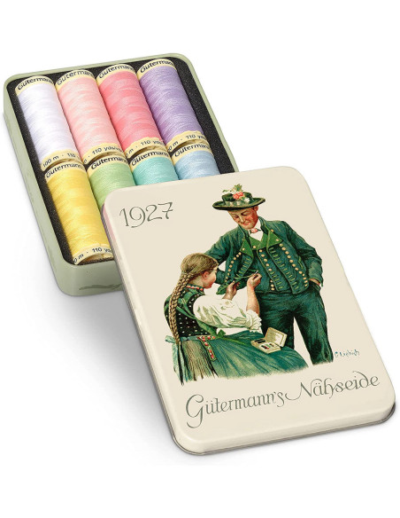 Estuche de 8 hilos de coser de poliéster Nostalgie 1927 Gütermann