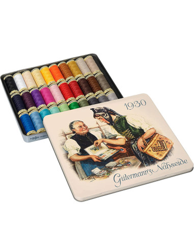 Estuche de 30 hilos de coser de poliéster Nostalgie 1930 Gütermann