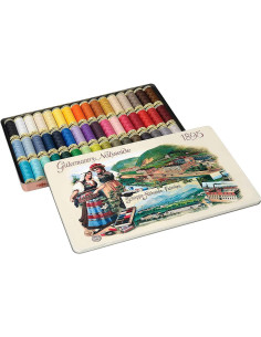 Estuche de 48 hilos de coser de poliéster Nostalgie 1895 Gütermann