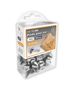 Lote de 50 patines para bolsas de 15 mm - Plata