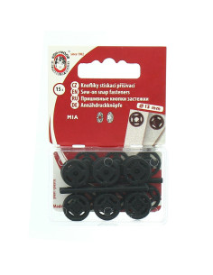 Botones de presión de plástico negros de 13 mm