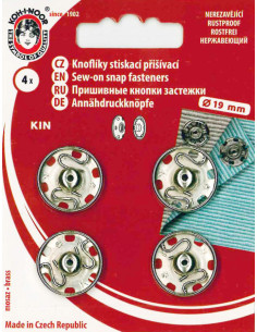 Broches de presión de metal 19 mm - Plata