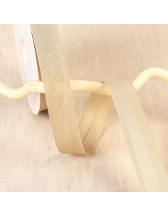 Cinta al bies metálica iridiscente - Beige