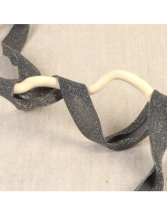 Cinta al bies con brillo - Gris medio