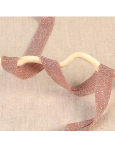 Cinta al bies con brillo - Rosa