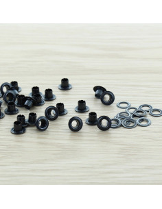 Bolsa de 100 ojales con arandelas de 4 mm - Negro