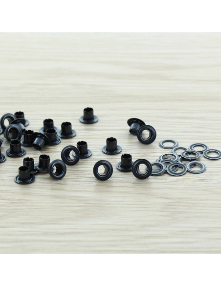 Bolsa de 100 ojales con arandelas de 4 mm - Negro
