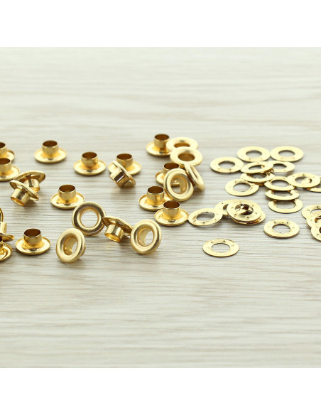 Bolsa de 100 ojales de 5 mm con arandelas - Oro