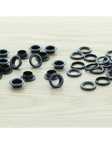 Bolsa de 100 ojales con arandelas de 8 mm - Negro