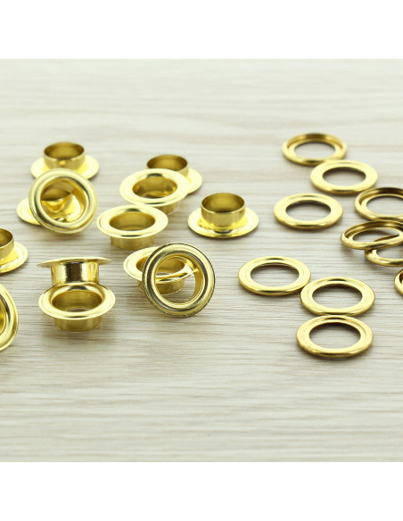 Bolsa de 100 ojales con arandelas de 11 mm - Oro