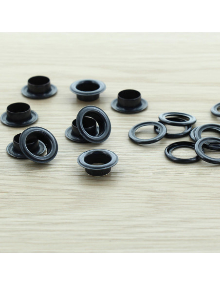 Bolsa de 100 ojales con arandelas de 11 mm - Negro