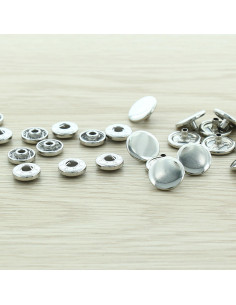 Bolsa de 100 botones a presión anorak - 15 mm plata