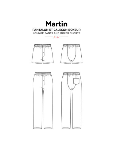 Patrón de pantalón y bóxer Martin - Jalie 4132