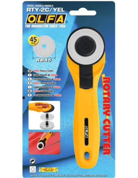 Cortador circular ergonómico Amarillo Olfa 45mm
