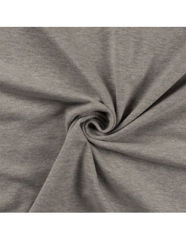 Tejido de punto de algodón - Gris jaspeado claro