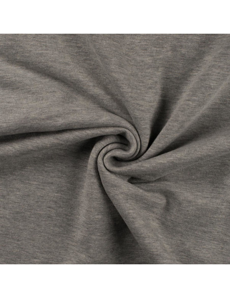 Tejido de sudadera afelpado - Gris jaspeado claro