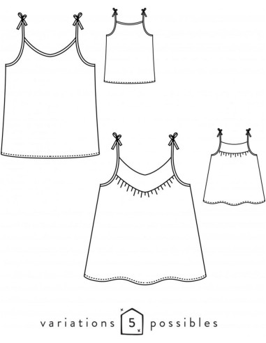 Patrón de camiseta sin mangas o vestido Crepúsculo - Atelier Scämmit