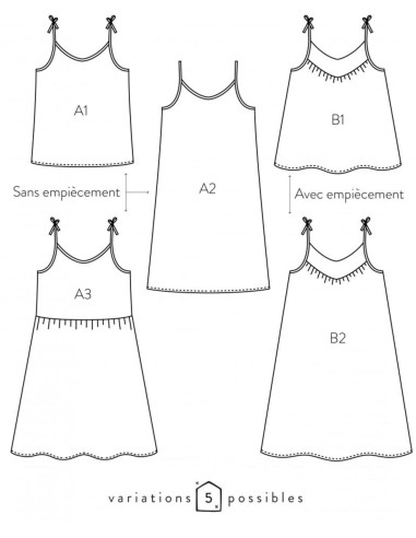 Patrón de camiseta sin mangas o vestido Crepúsculo - Atelier Scämmit