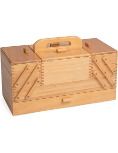Trabajadora en madera de costura con cajón Caramelo