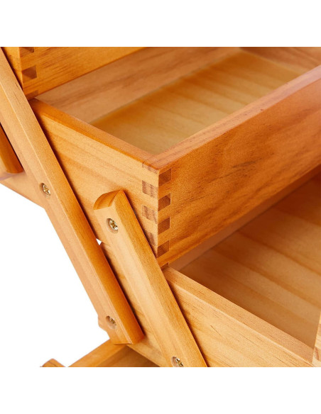 Trabajadora en madera costura sobre pies Caramelo