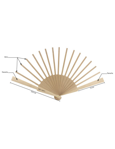 Montura de abanico de madera