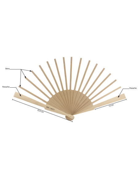 Montura de abanico de madera