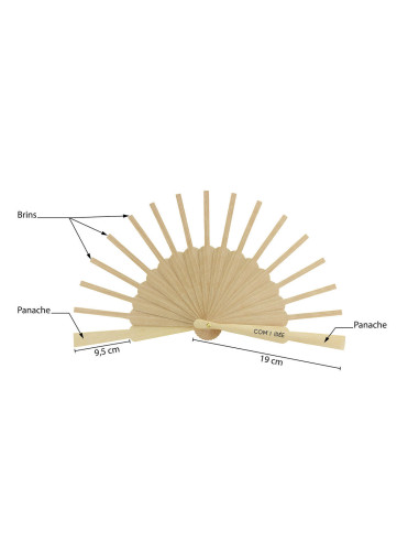Montura de pequeño abanico de madera
