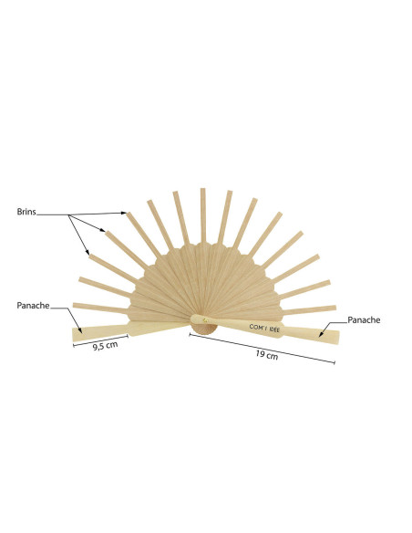 Montura de pequeño abanico de madera