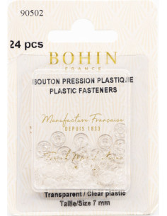 Botones de presión redondos para coser de plástico transparente de 7 mm Bohin