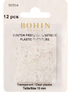 Botones de presión redondos para coser de plástico transparente de 13 mm Bohin