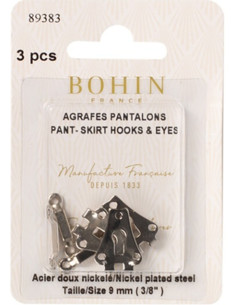 Ganchos de cierre para pantalón plata Bohin