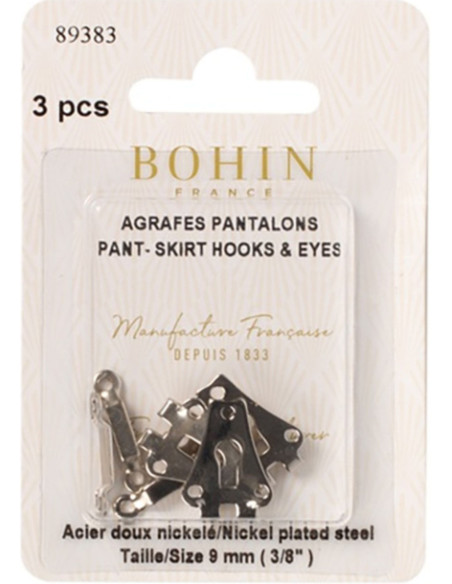 Ganchos de cierre para pantalón plata Bohin