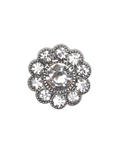 Juego de 4 botones de diamante de imitación de 17 mm - Blanco
