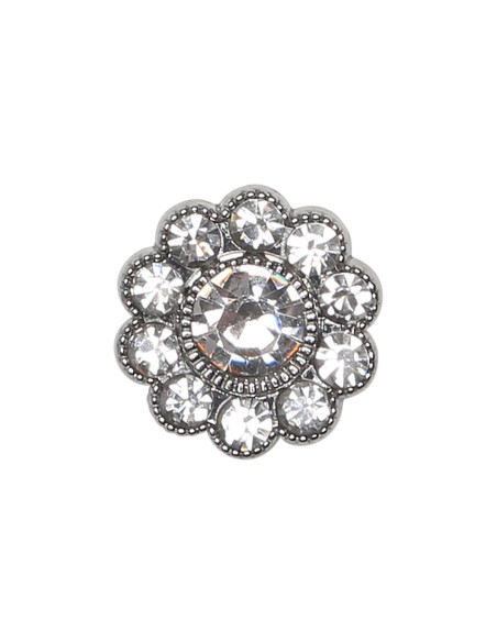 Juego de 4 botones de diamante de imitación de 17 mm - Blanco