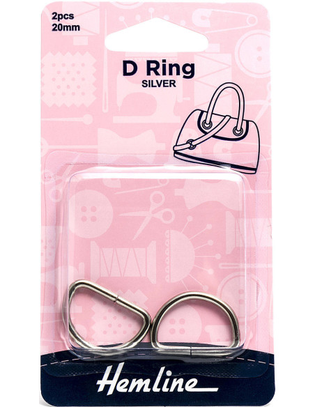 Juego de 2 anillos en D - Plata 20 mm