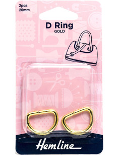 Juego de 2 anillos en D - Oro 20 mm