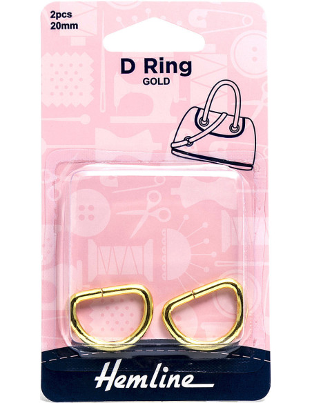 Juego de 2 anillos en D - Oro 20 mm