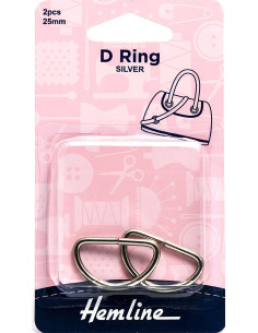 Juego de 2 anillos en D - Plata 25 mm