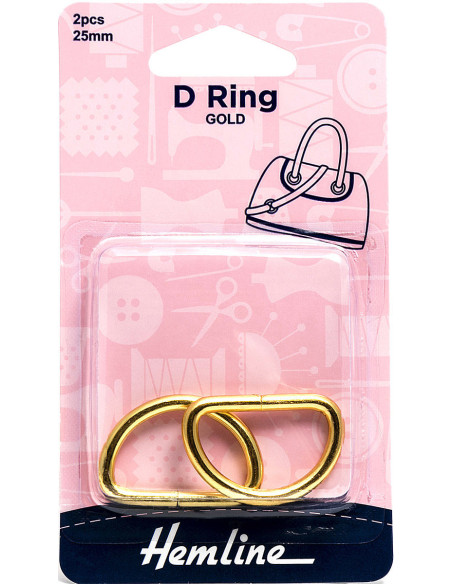 Juego de 2 anillos en D - Oro 25 mm